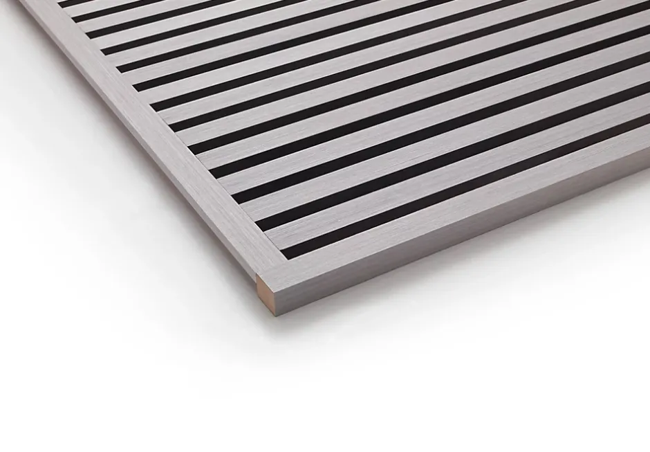 Lot 4 Panneaux Muraux Acoustiques en Bois - 240x60cm Frêne gris - A Lattes - Panneau Tasseau de Bois Naturel-Quiet Wall Outlet