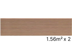 Quiet Wall Lot 2 Panneaux Muraux Acoustiques en Bois - 240x60cm- 3.12 m² - Cerisier Naturel - A Lattes - Panneau Tasseau de Bois