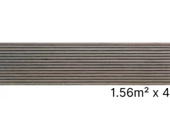 Quiet Wall Lot 4 Panneaux Muraux Acoustiquec en Bois - 240x60cm - Chêne Foncé - A Lattes - Panneau Tasseau de Bois Naturel