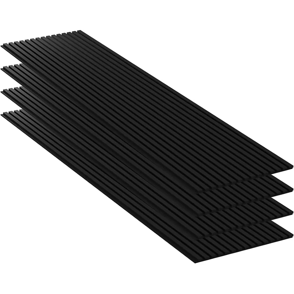 Lot 4 pièces - Panneau Acoustique - Noir Mat - Feutrine Noir - 240x60x1.1cm-Mpdiscount Sale