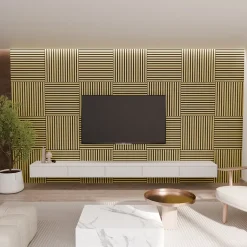 Lot 4 pièces, Panneau Acoustique, Chêne, Feutrine Noir, 60x60cm-Perform Panel Best