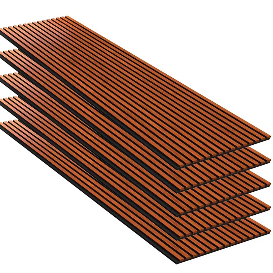 Mpdiscount Lot 5 pièces Panneau Acoustique - Bronze - Feutrine Noir - 240x60cm