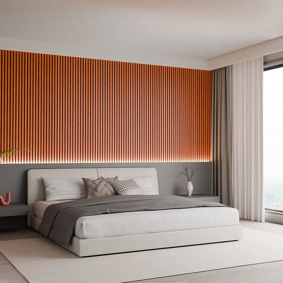 Mpdiscount Lot 5 pièces Panneau Acoustique - Bronze - Feutrine Noir - 240x60cm