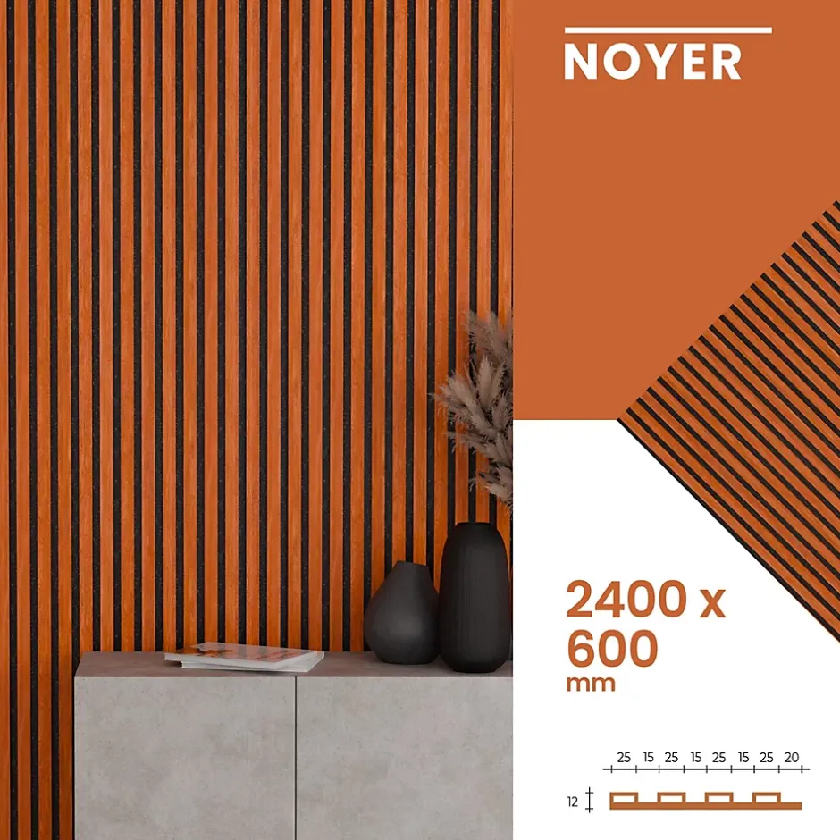 Mpdiscount Lot 5 pièces Panneau Acoustique - Bronze - Feutrine Noir - 240x60cm