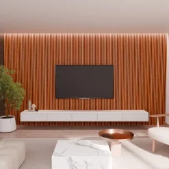 Mpdiscount Lot 5 pièces Panneau Acoustique - Bronze - Feutrine Noir - 240x60cm