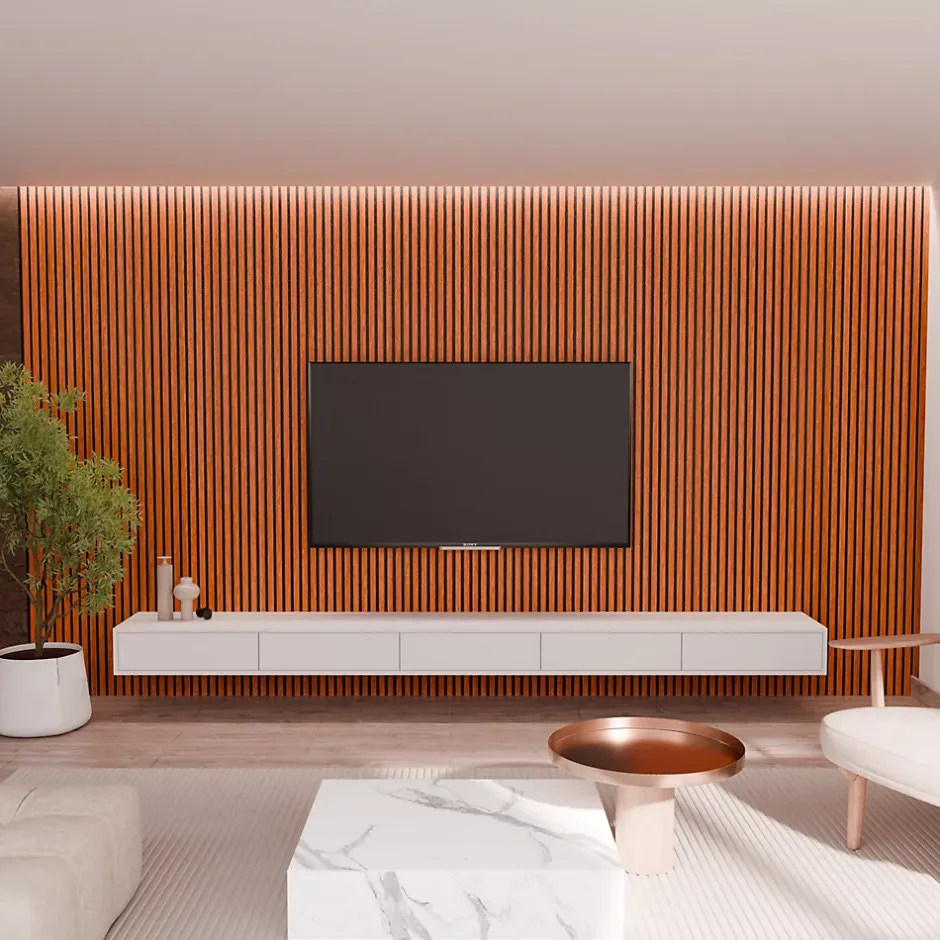 Mpdiscount Lot 5 pièces Panneau Acoustique - Bronze - Feutrine Noir - 240x60cm