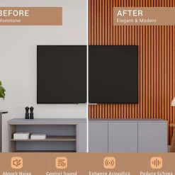 Mpdiscount Lot 5 pièces Panneau Acoustique - Bronze - Feutrine Noir - 240x60cm