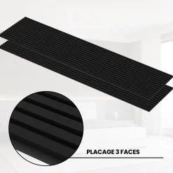 Lot de 2 - 240 x 60 cm - Panneau Tasseaux - Noir Mat - Feutrine Noir-Mpdiscount Hot