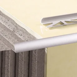 Lot de 2 CEZ Quart de rond 8 mm carrelage profilé aluminium Argent-Saniverre Online