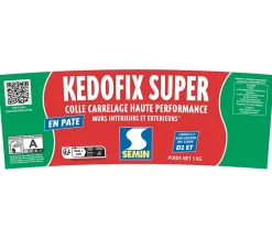 Semin Lot de 2 colles pour Carrelage Haute Performance Kedofix , Prêt à l'emploi, Intérieur/extérieur, seau de 5 kg