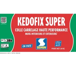 Lot de 2 colles pour Carrelage Haute Performance Kedofix , Prêt à l'emploi, Intérieur/extérieur, seau de 20 kg-Semin Discount