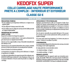Lot de 2 colles pour Carrelage Haute Performance Kedofix , Prêt à l'emploi, Intérieur/extérieur, seau de 20 kg-Semin Discount