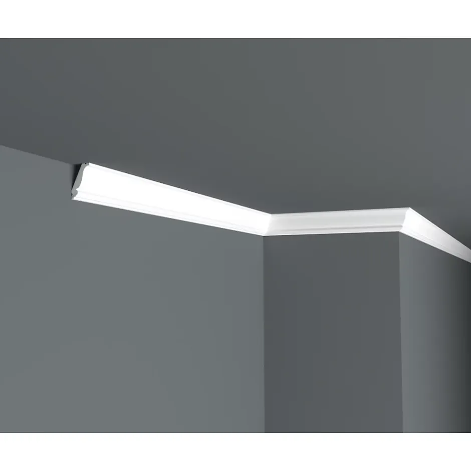 Lot de 12 Corniches Classiques Polymère Moulure Plafond, L.240 cm x P.12 cm, Ep.50 mm-Wood&Sens Best