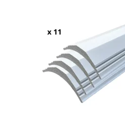 Wood&Sens Lot de 11 Corniches Modernes Polymère Moulure Plafond, L.240 cm x P.9 cm, Ep.90 mm
