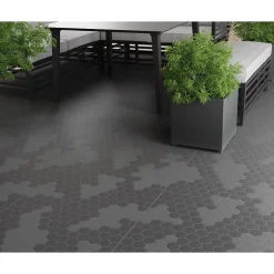 Intec Lot de 6 Dalles de sol Clipsables Grises 116x76x3 cm Rectangulaire Polypropylène Revêtement de Sol Modulable 4.61m2