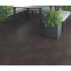 Lot de 10 Dalles de sol Clipsables Marron Taupe 116x76x3cm Polypropylène Revêtement de Sol Modulable 7.69m2-Intec Outlet