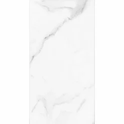 Lot de 4 Dalles Murales Douche SPC/PVC Décor Marbre Blanc brillant - 59,2x118,4cm - 2,8M²-Decoon New
