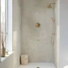 Decoon Lot de 8 Dalles Murales Douche SPC/PVC Décor effet Pierre Beige - 38,9x77,8cm - 2,42M²