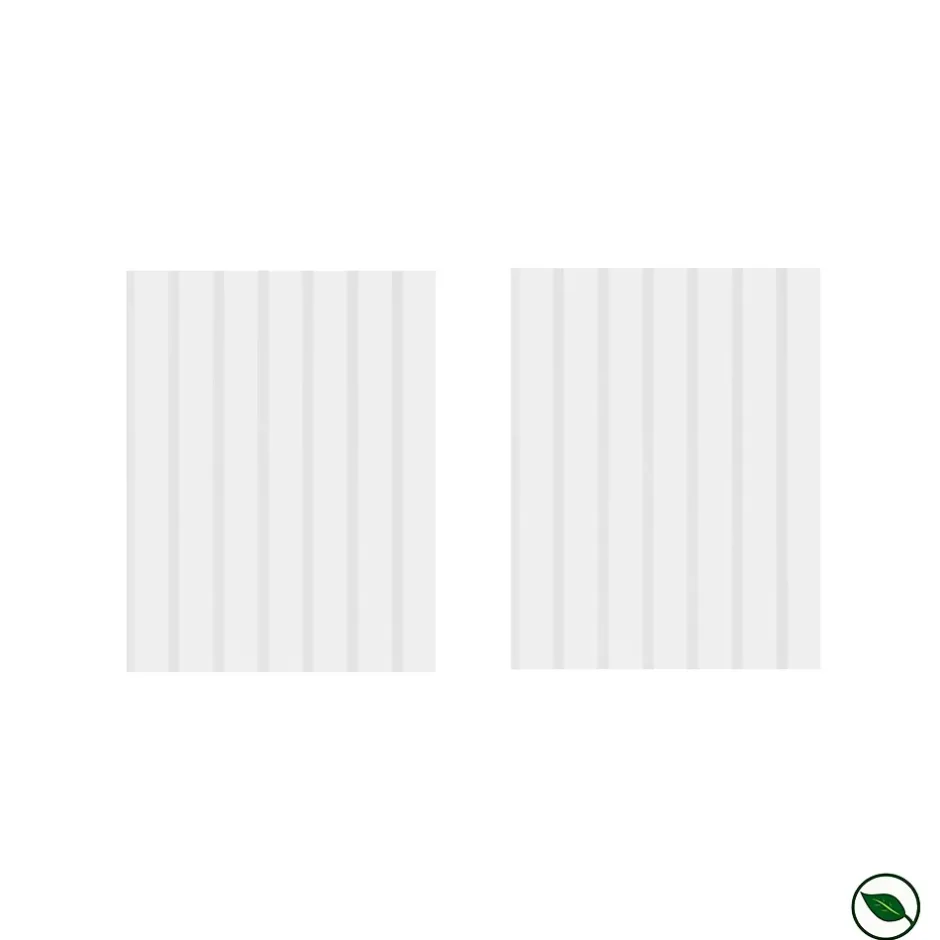 Forestea Lot de 2 demi panneaux mural décoratif lamelles MDF blanc (à peindre) 1250 x 287 x 20 mm 0,72 M2