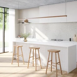 Forestea Lot de 2 demi panneaux mural décoratif lamelles MDF blanc (à peindre) 1250 x 287 x 20 mm 0,72 M2