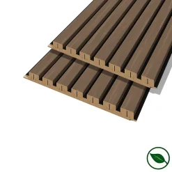 Forestea Lot de 2 demi panneaux mural décoratif lamelles MDF castle OAK 1250 x 287 x 20 mm 0,72 M2