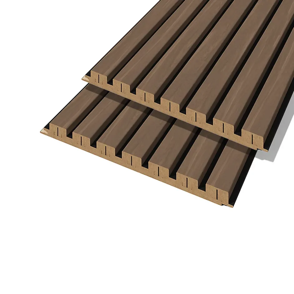 Forestea Lot de 2 demi panneaux mural décoratif lamelles MDF castle OAK 1250 x 287 x 20 mm 0,72 M2