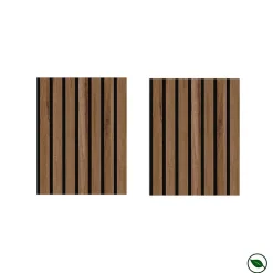 Forestea Lot de 2 demi panneaux mural décoratif lamelles MDF castle OAK 1250 x 287 x 20 mm 0,72 M2