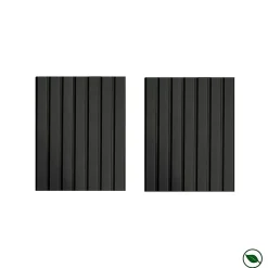 Forestea Lot de 2 demi panneaux mural décoratif lamelles MDF noir 1250 x 287 x 20 mm 0,72 M2