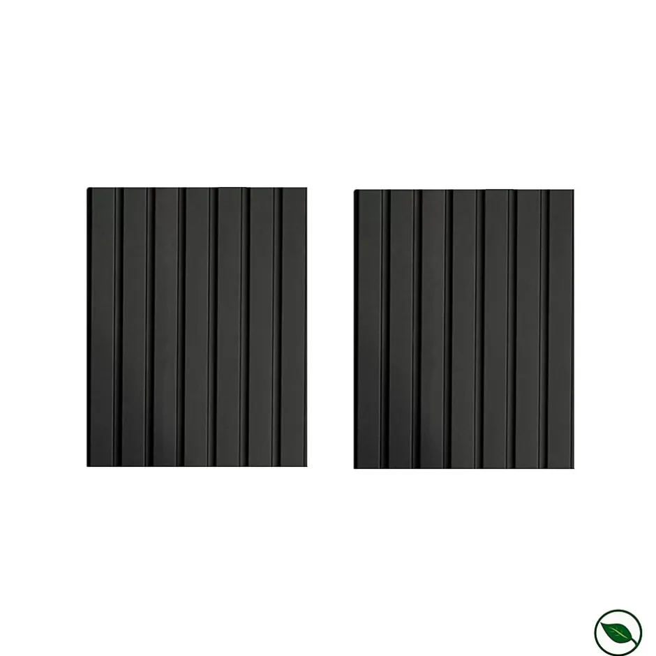 Forestea Lot de 2 demi panneaux mural décoratif lamelles MDF noir 1250 x 287 x 20 mm 0,72 M2