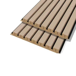 Forestea Lot de 2 demi panneaux mural décoratif lamelles MDF chêne clair fond noir 1250 x 287 x 20 mm 0,72 M2