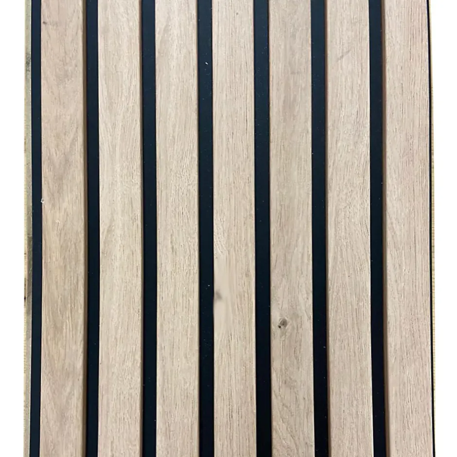 Forestea Lot de 2 demi panneaux mural décoratif lamelles MDF chêne clair fond noir 1250 x 287 x 20 mm 0,72 M2