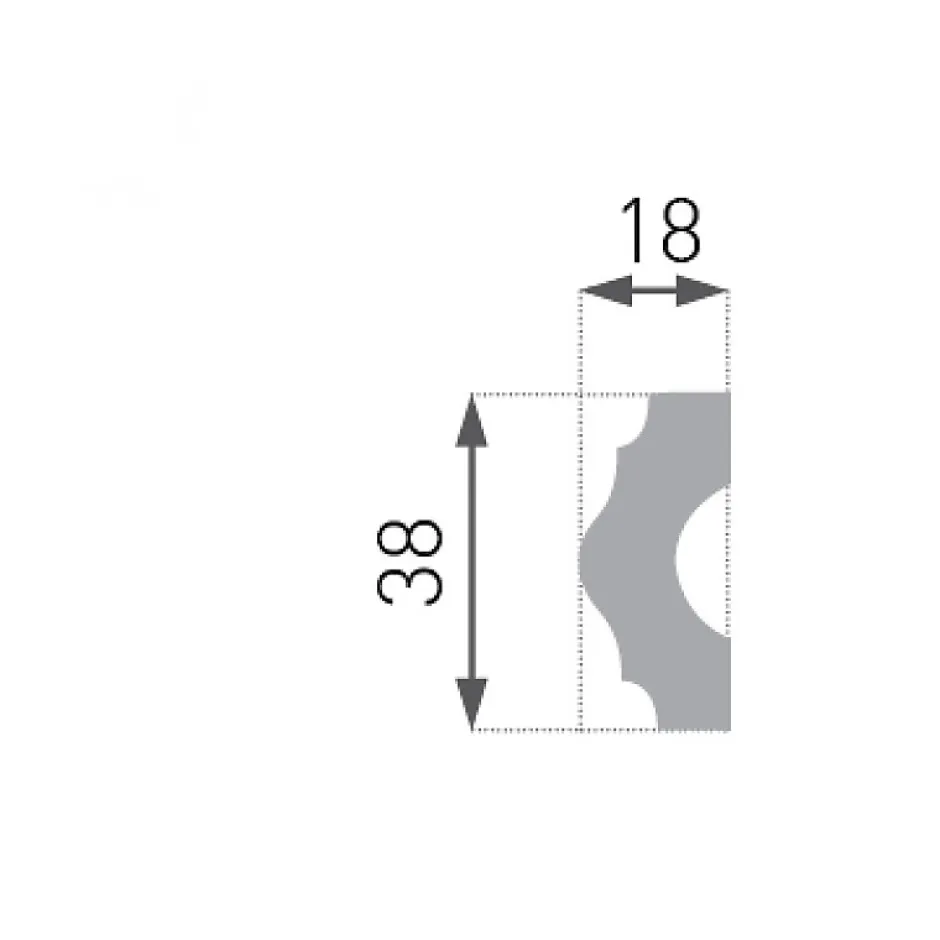 Decoon Lot de 25 (50ml) Cimaises décoratives - Arrondi - 200x1,8x3,8 cm