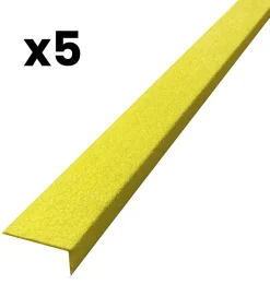 Lot de 5 nez de marche POLYGRAIN 30x50x950mm Jaune-Meiser Hot