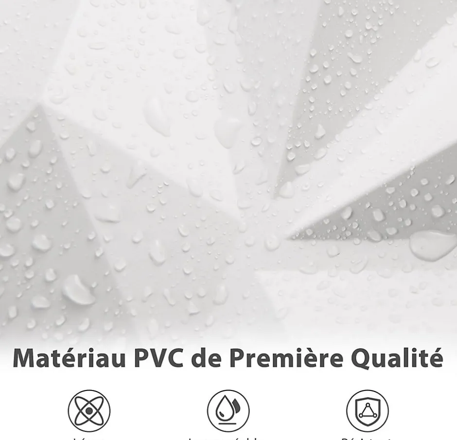 Lot de 100 Panneau Mural Decoratif en Diamant , Panneaux Muraux 3D en PVC, Facile à Découper, Imperméable, Résistant à Chaleur-Giantex Online