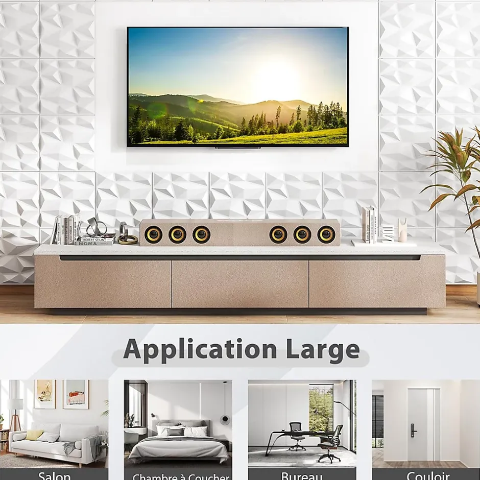 Lot de 100 Panneau Mural Decoratif en Diamant , Panneaux Muraux 3D en PVC, Facile à Découper, Imperméable, Résistant à Chaleur-Giantex Online