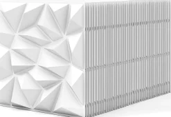 Giantex Lot de 40 Panneau Mural Decoratif 3D en PVC 50 x 50 CM, Imperméable,Ininflammable, pour Salon, Chambre, Bureau