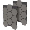 Lot de 2 panneaux acoustiques hexagonaux 66x81 cm 1m² isolation phonique gris-Ml-Design Online