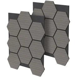 Lot de 2 panneaux acoustiques hexagonaux 66x81 cm 1m² isolation phonique gris-Ml-Design Online