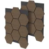 Ml-Design Lot de 2 panneaux acoustiques hexagonaux 66x81 cm 1m² isolation phonique marron