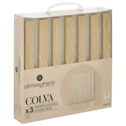 Lot de 3 panneaux décoratifs Colva beige fond gris 30x30cm - Atmosphera-Atmosphera Créateur D'Intérieur Hot