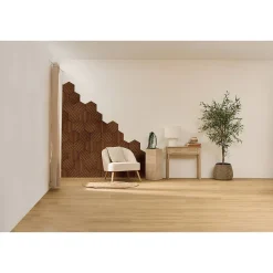 Lot de 3 panneaux décoratifs Colva effet noyer fond noir 30x26cm - Atmosphera-Atmosphera Créateur D'Intérieur