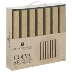 Lot de 3 panneaux décoratifs Colva beige fond noir 30x30cm - Atmosphera-Atmosphera Créateur D'Intérieur New