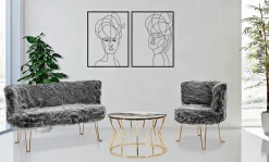 Mauro Ferretti Lot de 2 panneaux décoratifs 3D femme en métal noir cm 60x1x80