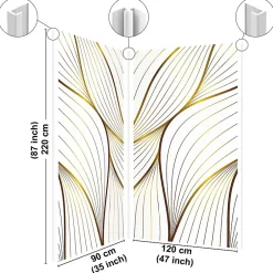 99Deco Lot de 2 panneaux de douche en PVC (90x220 & 120x220 cm) + profilés blanc - Sotma - Blanc et doré
