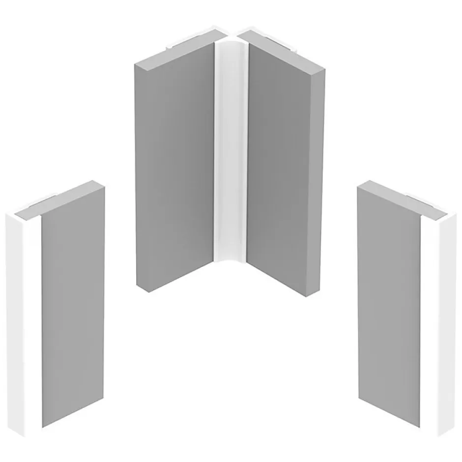 99Deco Lot de 2 panneaux de douche en PVC (90x220 & 120x220 cm) + profilés blanc - Sotma - Blanc et doré