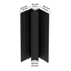 99Deco Lot de 2 panneaux de douche en PVC (90x220 & 120x220 cm) + profilés noir - effet bois - Japandi - Marron et noir