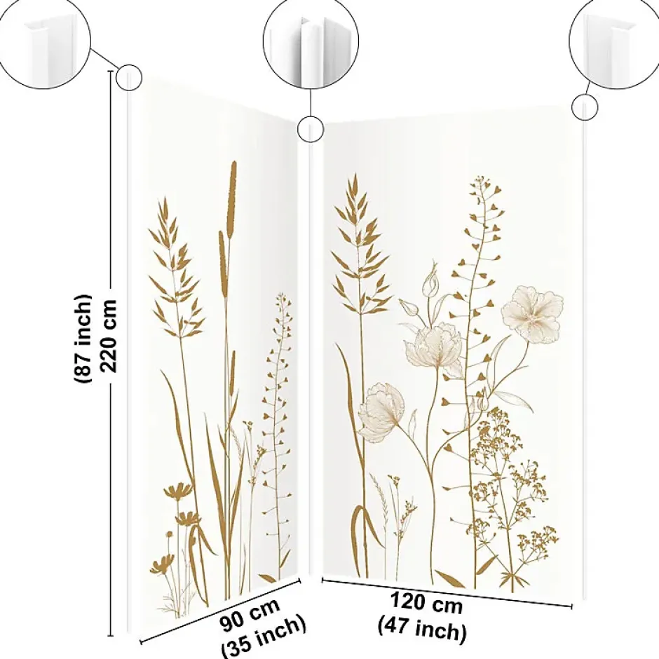 Lot de 2 panneaux de douche en aluminium (90x220 & 120x220 cm) + profilés blanc - Vegetalist - Marron-99Deco Discount