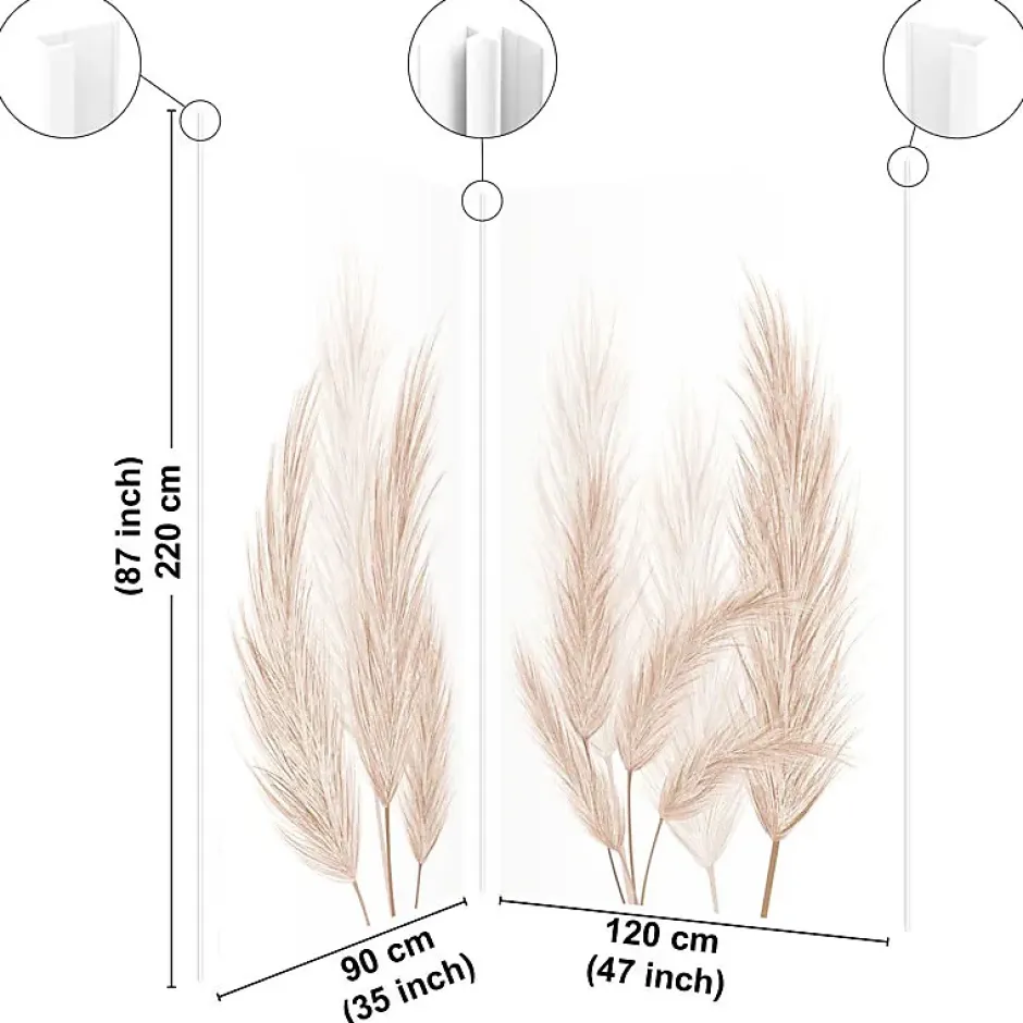 Lot de 2 panneaux de douche en aluminium (90x220 & 120x220 cm) + profilés blanc - Pampa - Marron-99Deco Discount