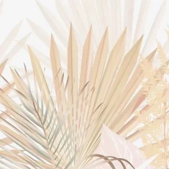 99Deco Lot de 2 panneaux de douche en aluminium (90x220 & 120x220 cm) + profilés blanc - Motif végétal - Beige - Gaïa