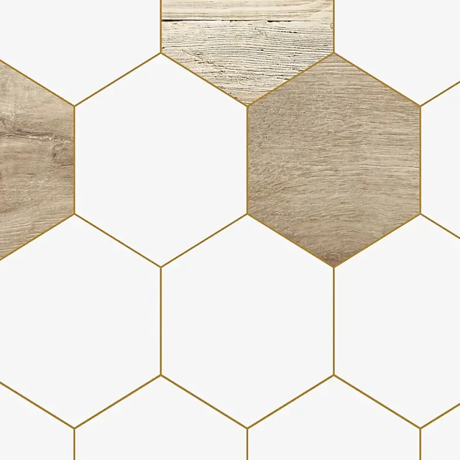 Lot de 2 panneaux de douche en aluminium (90x220 & 120x220 cm) + profilés blanc - Hexa Bois - Marron-99Deco